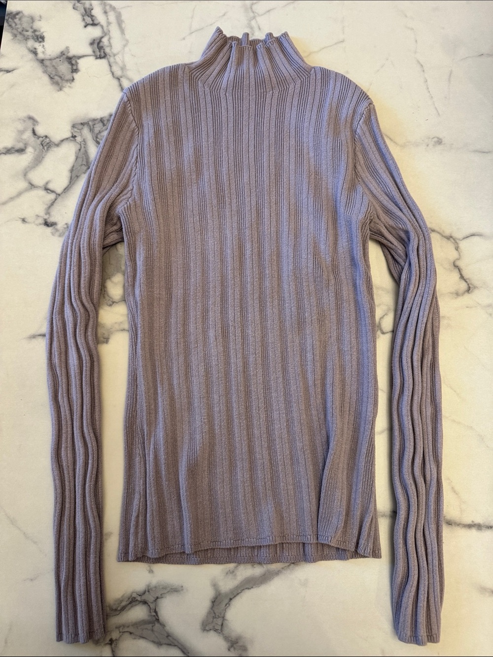 Abercrombie & Fitch Lavender Ribbed Mock Neck Sweater